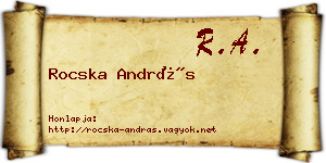 Rocska András névjegykártya