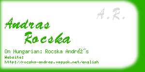 andras rocska business card
